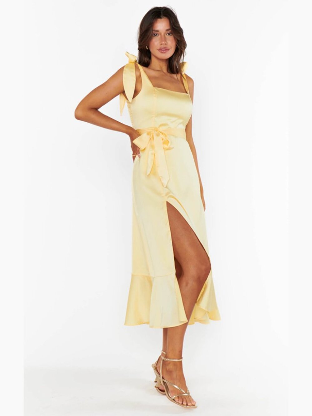 Show Me Your MuMu Butter Yellow Sleeveless Bridesmaid Dress - Picture 3 of 16